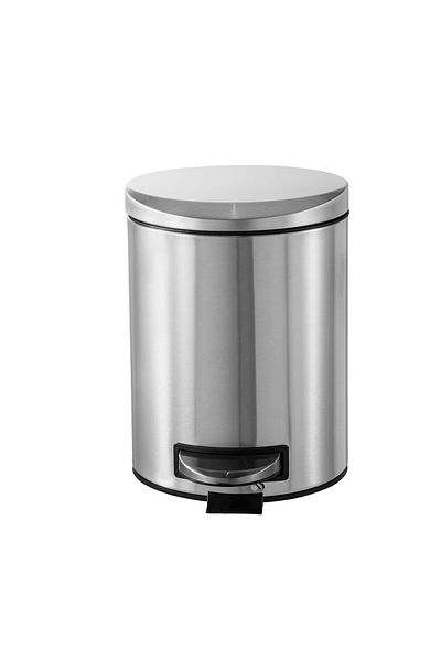 AKC 5l Moon Cover Pedal Bin – Stainless Steel Step Trash Can Sleek Oval Design