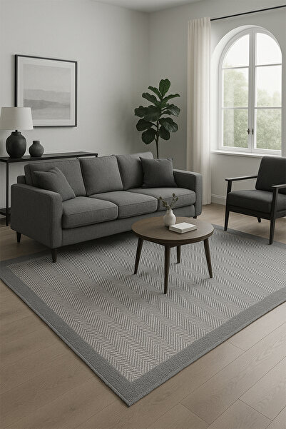 Has 1950 Friga 2002 Jüt Halı Gri - Salon, Yolluk, Koridor, Mutfak, Antre, Yat...