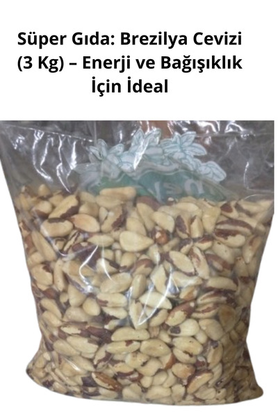 İhlas Ceviz Brezilya Cevizi 3 kg, Çiğ, Selenyum Zengini, Enerji Verici Kuruye...