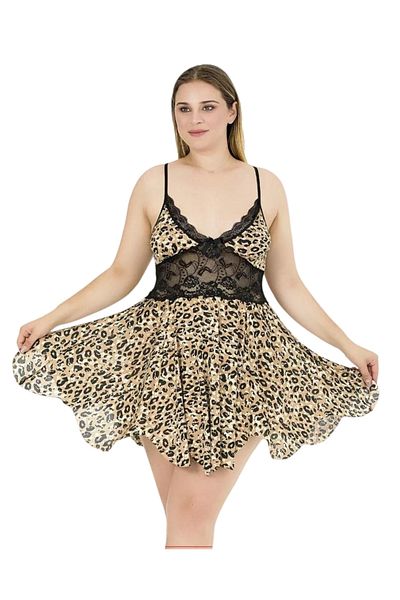 Emir Store Ruffle Dress Nightgown with Rope Straps