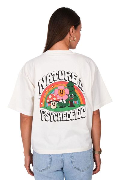 Coredra Nature Boxed Fit Women's T-Shirt Ecru C590