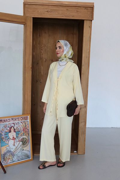 MOONSC Kimino Suit with Hijab Pants Yellow