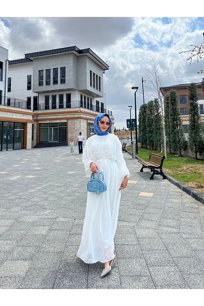 W WARGA Bögülü Layered Chiffon Dress