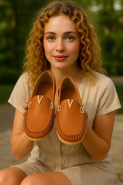 Behtah Kundura Daily Women's Ballerina Faux Leather Non-Slip Sole Walking Comfortable Lightweight Flexible Shoes