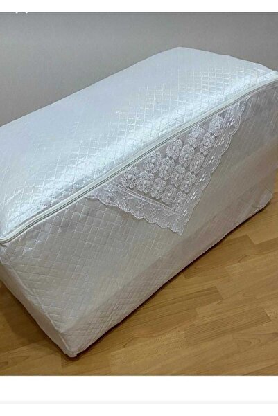 AYHOME 3 Adet Güpürlü Püsküllü Işlemeli Çeyizlik Lüks Gelin Damat Bohça Söz Nişan Saten Hurç