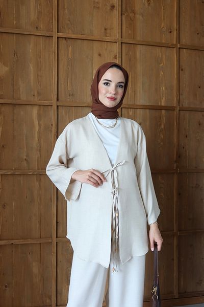 MOONSC Kimino Suit with Hijab Pants Beige