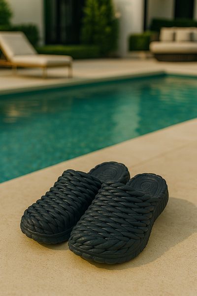 Behtah Kundura Closed Front Non-Slip Sole Slippers Balcony Bathroom Pool Seaside Beach Pool Daily Slippers