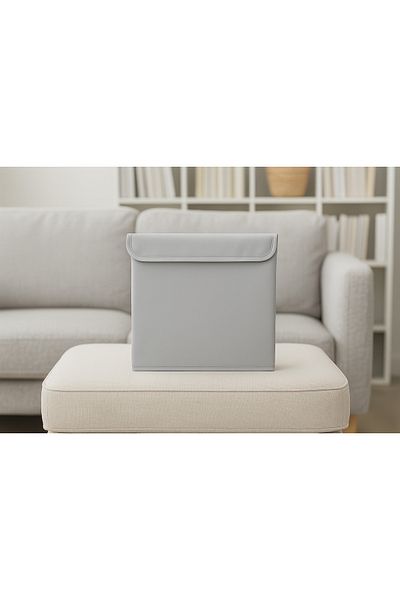 harev home collection 2 Pieces Gray In-Cabinet Laundry Toy Organizer - Folding Storage Box 30X30X30 cm