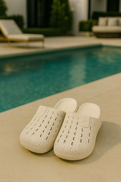 Behtah Kundura Closed Front Non-Slip Sole Slippers Balcony Bathroom Pool Seaside Beach Pool Daily Slippers