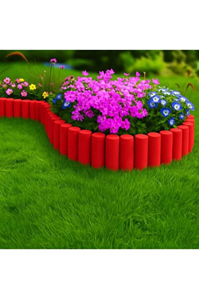Star Gardentools BahçeShop Star Garden KIRMIZI Çim Bordürü 2.3 Metre Çim Ayırıcı