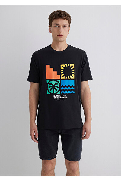 Mavi Printed Black T-Shirt Loose Fit / Loose Relaxed Fit 0612611-900