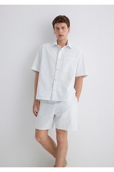 Mavi Ριγέ μπλε πουκάμισο Oversize / Wide Cut 0211485-85440