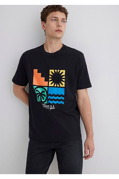 Mavi Printed Black T-Shirt Loose Fit / Loose Relaxed Fit 0612611-900