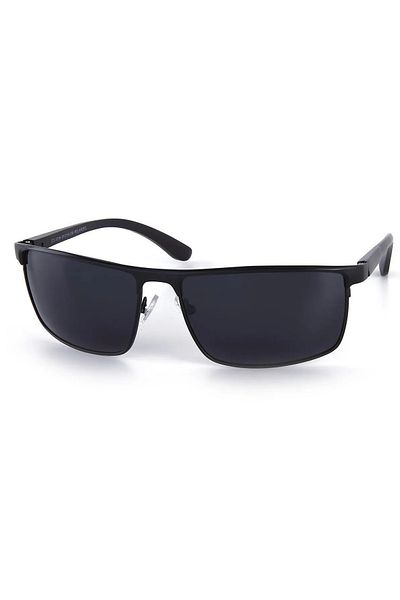 Di Caprio Black Rectangular Full Frame Polarized Glass Men's Sunglasses Dc1216Black