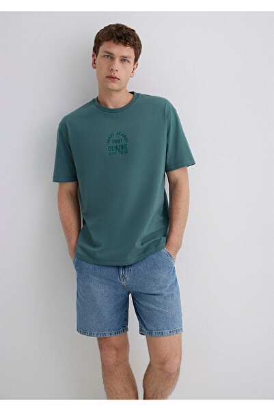 Mavi Τυπωμένο πράσινο μπλουζάκι Loose Fit / Loose Fit 0612952-71917