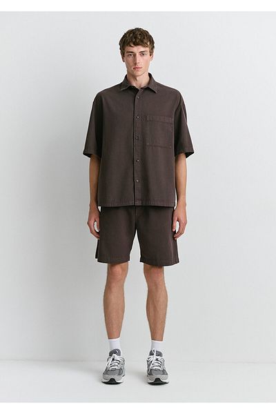 Mavi Καφέ λινό πουκάμισο Oversize / Wide Cut 0211559-86683