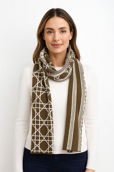 Sebir Moda Cannage Patterned Knitwear Scarf