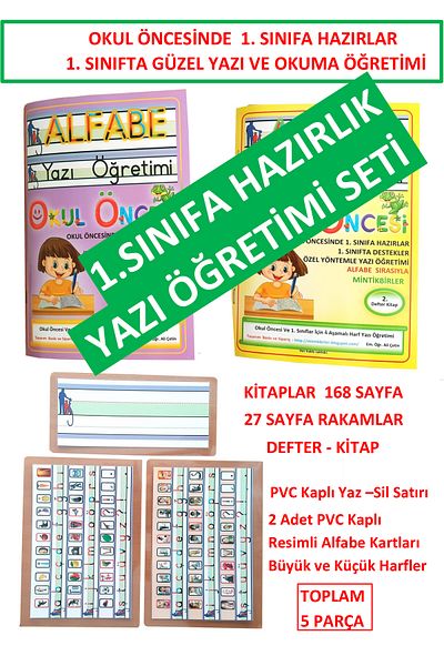 mintikbirler Preșcolar 1 Învățare de alfabetizare în clasă Activitate de predare Pregătire Caiet de scris Caiet de scris 1 Set complet