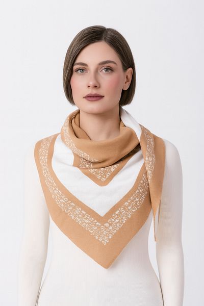 Sebir Moda Triangle Knitwear Shawl - Melted Design