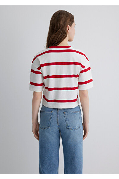 Mavi Sylvester Printed Red T-Shirt Crop / Short Cut 1613350 -85422