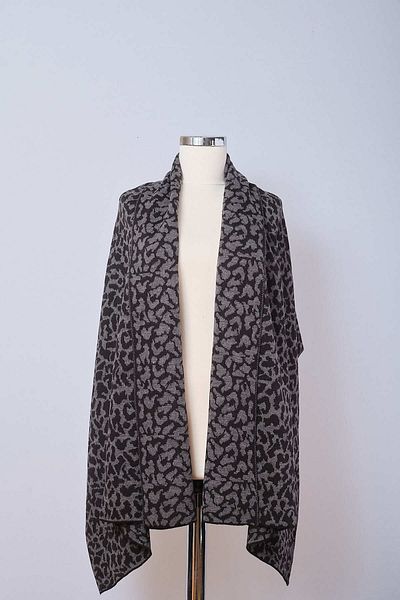 Sebir Moda Leopard Patterned Knitwear Shawl