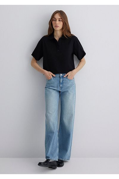 Mavi Black Polo T-Shirt Loose Fit / Loose Relaxed Cut 1613111 -900