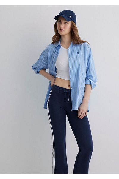 Mavi Cămașă albastră cu dungi oversize / cu croială largă 1211224 -90842
