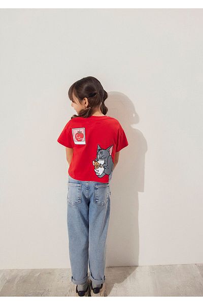 Mavi Tom and Jerry Printed Red T-Shirt Loose Relaxed Fit 7610318 -70471
