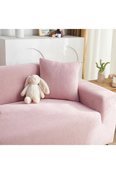 HaNemCe Likrali Streç Lastikli Esnek Yikanabilir Kare Desen Üç Kişilik Koltuk Örtüsü Koltuk Kılıfı