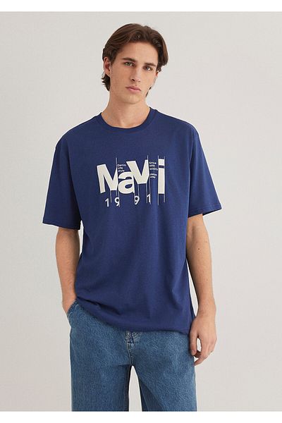 Mavi Μπλουζάκι με λογότυπο Navy Blue Loose Fit / Loose Relaxed Fit 0612461 -70491