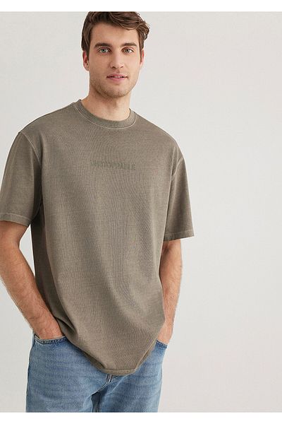 Mavi Τυπωμένο καφέ μπλουζάκι Loose Fit / Loose Relaxed Fit 0612552 -70376