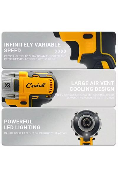 Choice No Battery Codrill Dcf887 Cordless Screwdriver Brushless 205n.m Electric Impact Driver Electric Impa