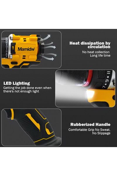 Choice No Battery Mamidw Dcd805 Brushless Impact Drill Cordless Electric Screwdriver Multi-function Hand Dr
