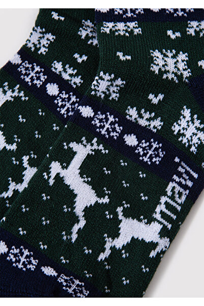 Mavi New Year's Themed Green Boot Socks 0911656 -71871