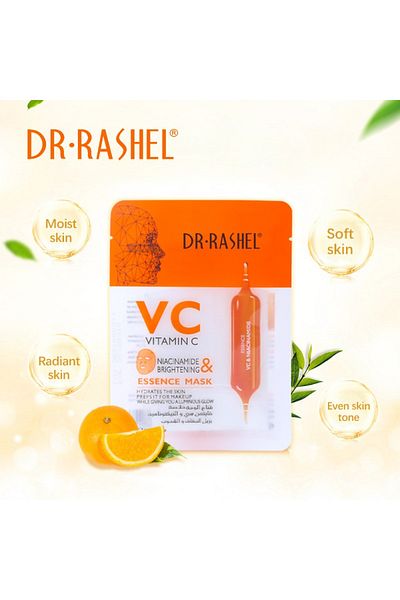 DR.RASHEL Dr. Rashel Vc & Niacinamide Brightening Essence Mask 125g – Hydrating, Glowing & Even Skin Tone