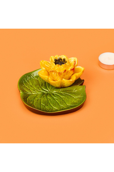 Evidea Deco Lotus Dekoratif Tabak - Sarı - 12 cm