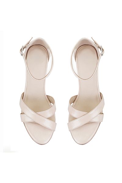 Desa Hillary Beige Women's Adjustable Buckle Heeled Desacomfort Leather Sandals