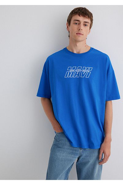 Mavi Tricou imprimat oversize / cu croială largă 0611827 -70895