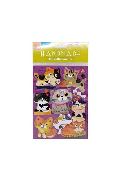 Bubu Handmade Cats Sticker - Colorful