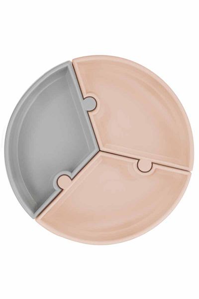 OiOi Puzzle Vacuum Base Silicone Plate - River Green/grey