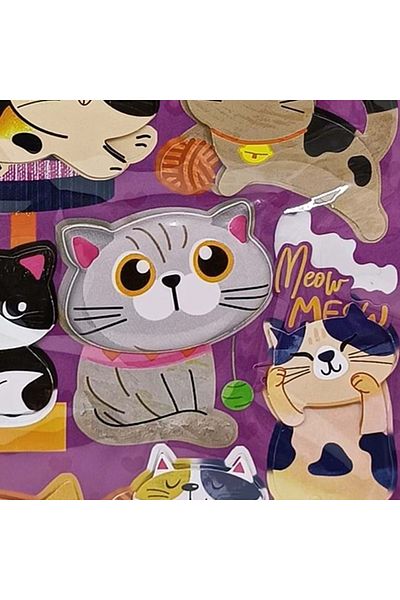 Bubu Handmade Cats Sticker - Colorful
