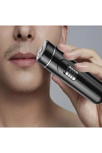 Choice ماكينة حلاقة كهربائية سوداء صغيرة الحجم ومريحة للرجال - قابلة لإعادة الشحن عبر USB، للاستخدام الجاف والرطب
