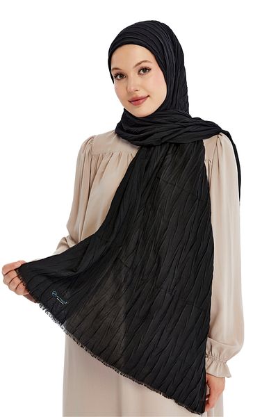 Altobeh Pleated Bamboo Shawl - Black
