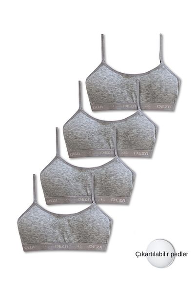 GizaKids 95% Cotton Girls' Thin Strap Training Bra Set of 4 |   Half Athlete
