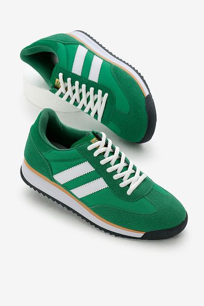 Tonny Black Pantofi sport unisex cu talpă termică verde cu dungi duble