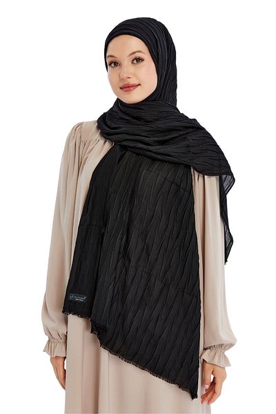 Altobeh Pleated Bamboo Shawl - Black