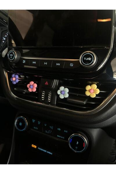 Çiçek Antalya 4 Adet Renkli Çiçekler Papatya Çiçeği Araba Klima Süsü Torpido Araç Aksesuar Iç Süsler