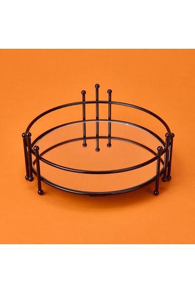 Evidea Bath Nine Wire Organizer with Mirror - Black - 9X21 cm