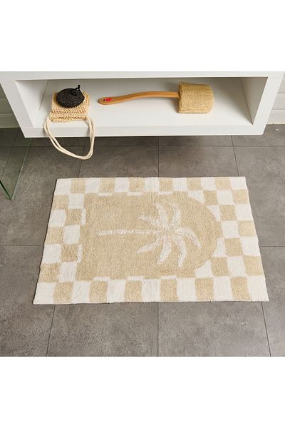 Evidea Soft Palm Tufting Bath Mat - Beige - 60X90 cm