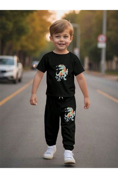 armicem Set de vară pentru bărbați – tricou imprimat + fund cu ribe